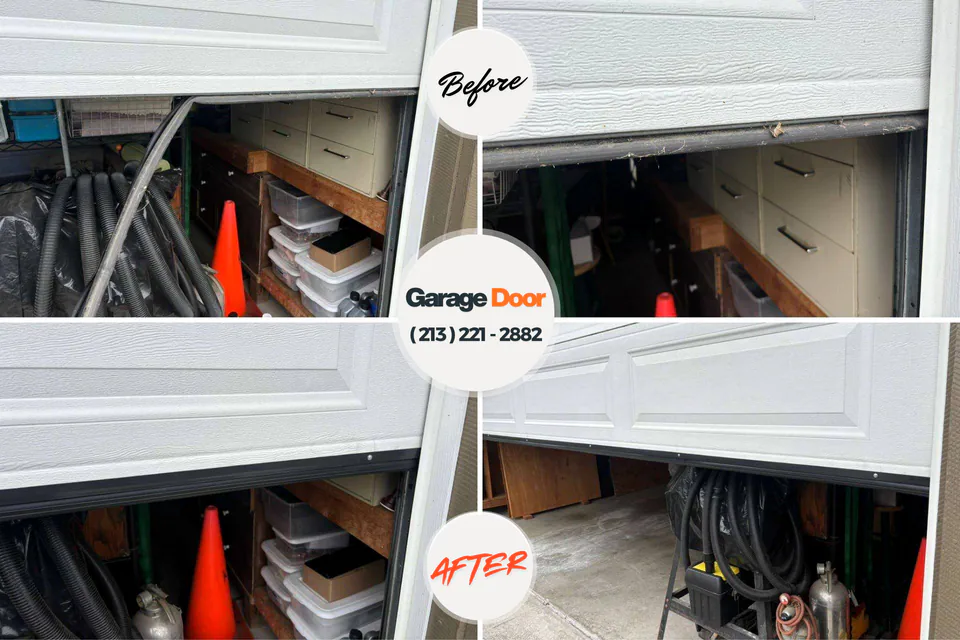 Before and after: garage door repair Clifton, TN